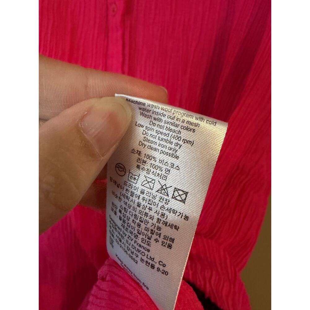 Zadig & Voltaire Womens Size Medium Fuschia Pink Regale Crepon Tunic Dress - Picture 7 of 11